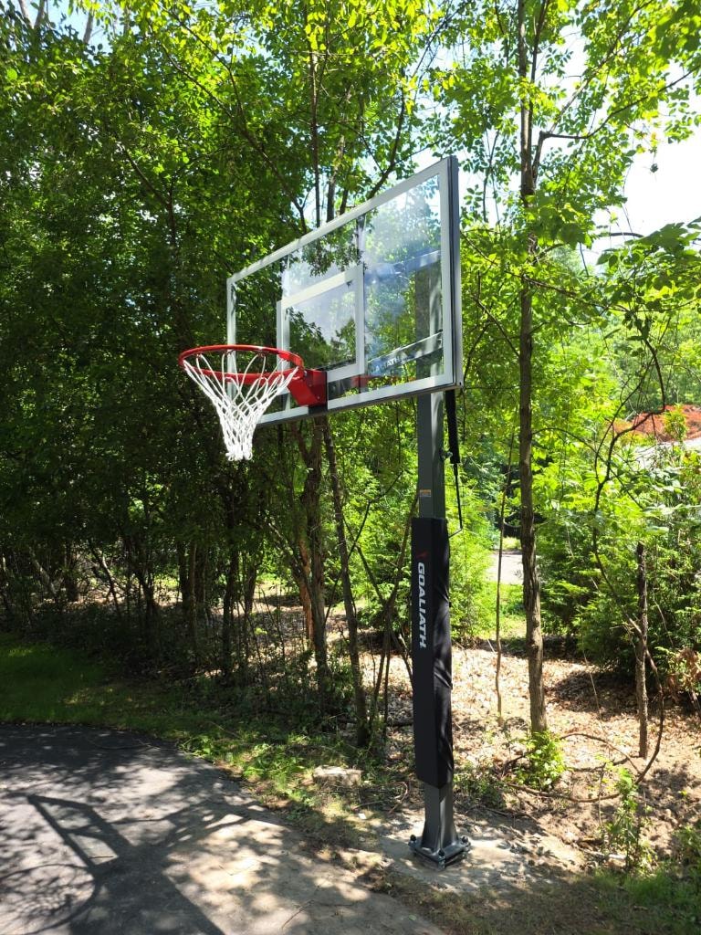 Professional basketball hoop installation